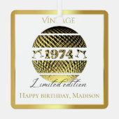  1974 50ste verjaardagsgoud metalen ornament (Achterkant)