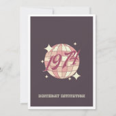 1974 51ste verjaardag retro paarse Uitnodiging (Achterkant)