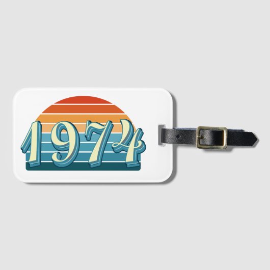 1974  52ste verjaardag Bagagelabel - Retro (Voorkant (horizontaal))