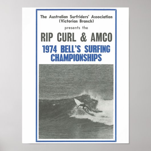 1974 Bells Surfing Championships, surf competitie Poster (Voorkant)