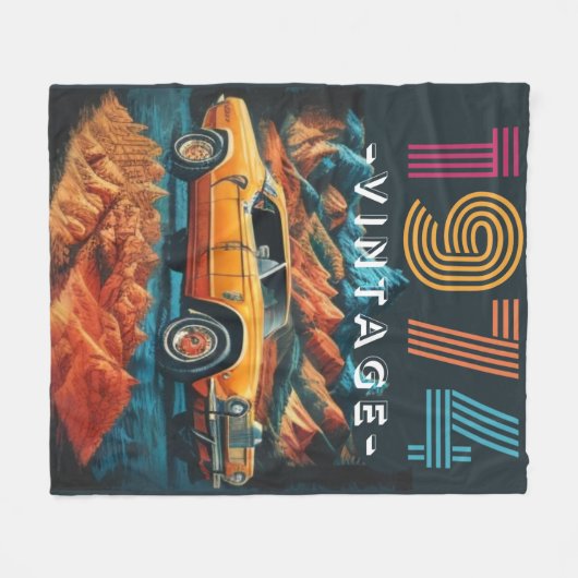  1974 coole auto fleece deken (Voorkant (Horizontaal))