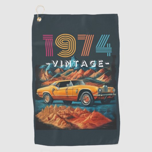  1974 coole auto golfhanddoek (Voorkant)