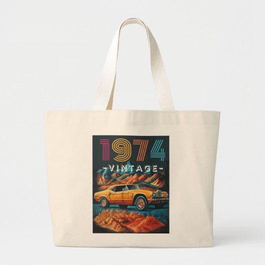  1974 coole auto grote tote bag (Voorkant)