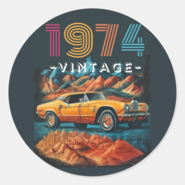  1974 coole auto ronde sticker