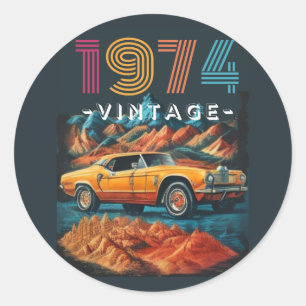 1974 coole auto ronde sticker