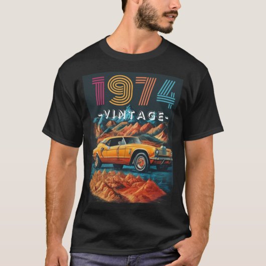  1974 coole auto t-shirt (Voorkant)