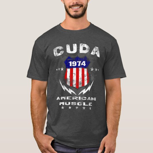 1974 Cuda American Muscle T-Shirt (Voorkant)