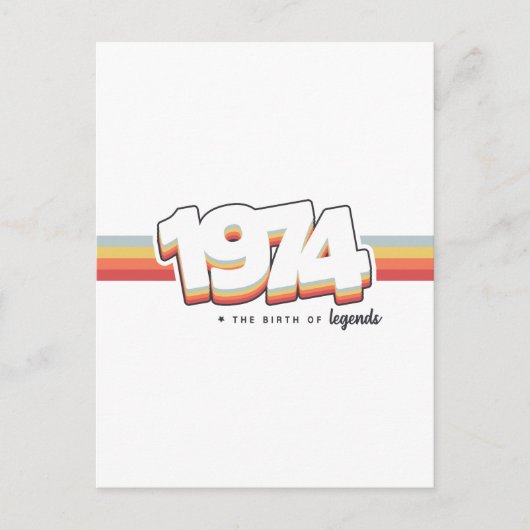 1974 De geboorte van legendes Briefkaart (Voorkant)