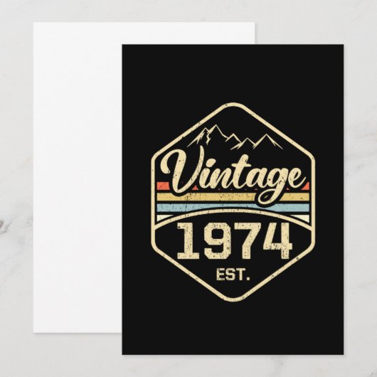  1974 Est 47th Birthday Gift Kaart (Voorkant / Achterkant)