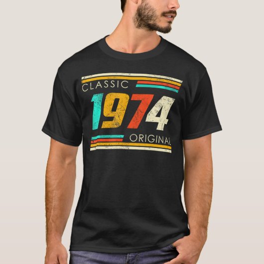 1974 Gemaakt in 1974 50ste verjaardag 50 jaar oud T-shirt (Voorkant)