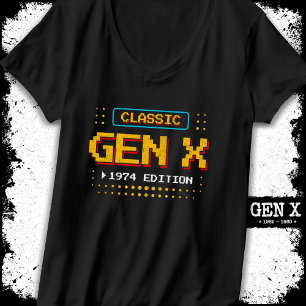 1974 Gen X Classic Retro Gamer Gaming Verjaardag T-shirt