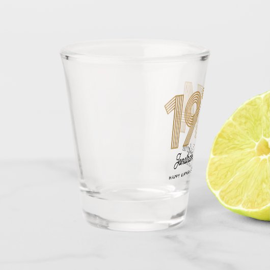 1974 Goud en zwart 50e verjaardag Shot Glass Shot Glas (Links)