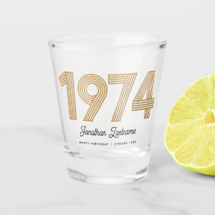 1974 Goud en Zwart 50ste Verjaardag Shotglas Shot Glas