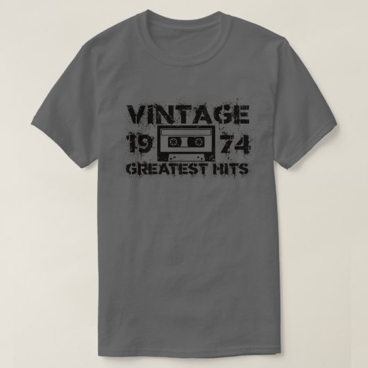 1974 Grootste Hits  Zwart T-shirt (Design voorkant)