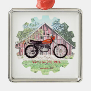 1974 Klassieke motorfiets Yamaha 250 Metalen Ornament