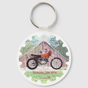 1974 Klassieke motorfiets Yamaha 250 Sleutelhanger