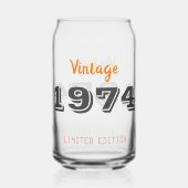  1974 Limited Edition 50th Birthday Gift Blikvorm Glas (Voorkant)