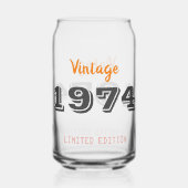  1974 Limited Edition 50th Birthday Gift Blikvorm Glas (Achterkant)