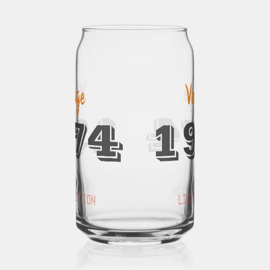  1974 Limited Edition 50th Birthday Gift Blikvorm Glas (Links)