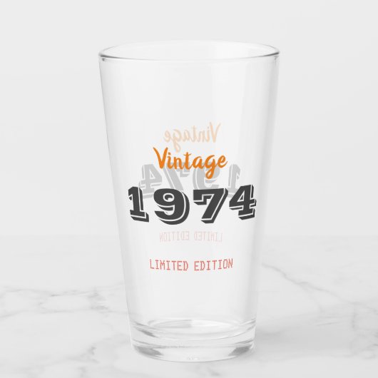  1974 Limited Edition 50th Birthday Gift Glas (Voorkant)