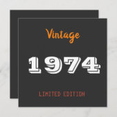 1974 Limited Edition 50th Birthday Gift Kaart (Voorkant / Achterkant)