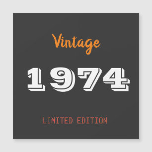 1974 Limited Edition 50th Birthday Gift Magnetische Uitnodiging