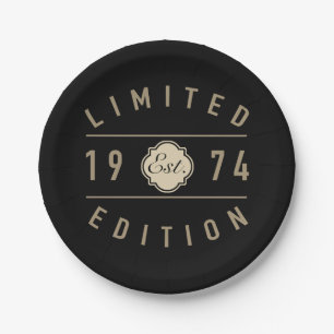 1974 Limited Edition 50th Verjaardag Papieren Bordje