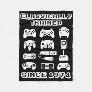 1974 Old School Video Game Thema Verjaardagscadeau Fleece Deken