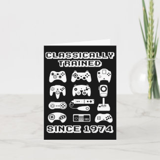 1974 Old School Video Game Thema Verjaardagscadeau Kaart