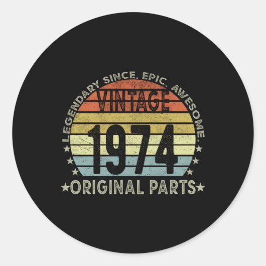 1974 Origineel P 49th Ronde Sticker (Voorkant)