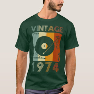 1974 Retro Record Player Birthday Vinyl T-shirt