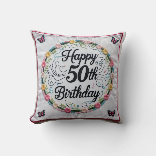 " 1974": Retro Sierkussen voor een 50e Geboorte (Voorkant)