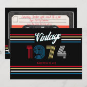 1974  Retro Stripe Cassette Primaire kleuren Kaart (Voorkant / Achterkant)