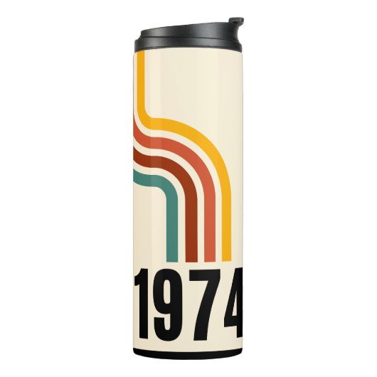 1974 Retro  thermische getumbler Thermosbeker (Gedraaid links)