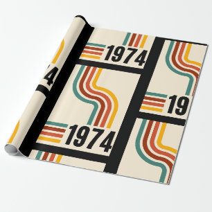 1974 Retro Vintage Poster 50ste verjaardag Cadeaupapier