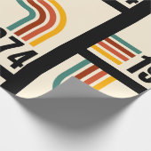 1974 Retro Vintage Poster 50ste verjaardag Cadeaupapier (Hoek)