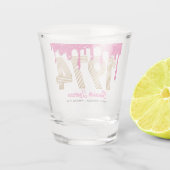 1974 Roze Glitter Drip 50e verjaardag Shot Glass Shot Glas (Achterkant)