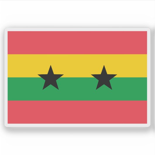 1974 Sao Tomé en Principe vlag voorstel #5 Sticker (Voorkant)