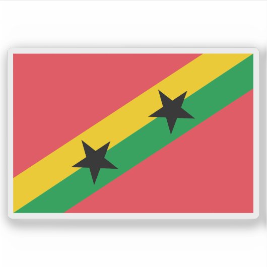 1974 Sao Tomé en Principe vlag voorstel #6 Sticker (Voorkant)