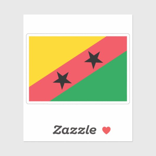 1974 Sao Tomé en Principe vlag voorstel #7 Sticker (Vel)