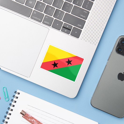 1974 Sao Tomé en Principe vlag voorstel #7 Sticker (Laptop met iPhone)