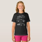 1974 Trans Am Firebird Muscle Car Sketch Art Prem T-shirt (Voorkant volledig)