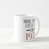 1974 Verjaardag 50e jaar oude geschenken Vrouwen M Koffiemok (Voorkant rechts)