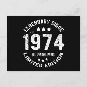 1974 Verjaardag Vintage Briefkaart