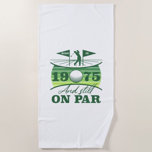 1975 50e verjaardag Golf Humor Strandlaken (Voorkant)