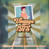  1975 50ste verjaardag Foto Welkom Acryl Bord (Neutraal)