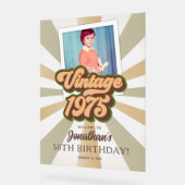  1975 50ste verjaardag Foto Welkom Acryl Bord (Hoek)