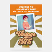  1975 50ste verjaardag Foto Welkom Acryl Bord (Voorkant)