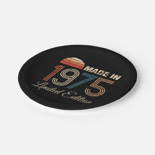 1975 50ste verjaardag papieren bordje (Gekanteld)