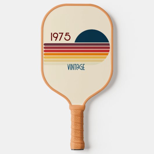 1975 50ste verjaardag Retro Stripe Custom Photo Pickleball Paddle (Voorkant)